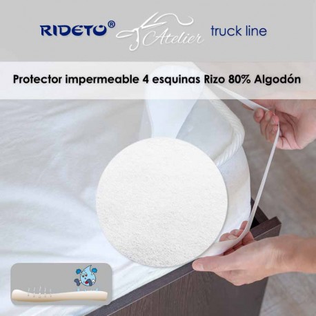 Protector impermeable Rizo 80% Algodón litera camión 4 ajustes