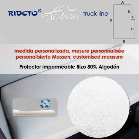 Protector colchón Rizo 80% Algodón litera camión a medida Rect. inv.
