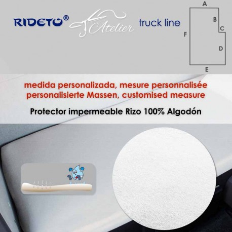 Protector colchón Rizo 100% Algodón litera camión a medida Rect. inv.