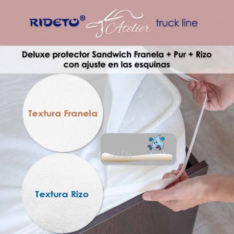 Deluxe Protector impermeable 4 ajustes Franela Algodón + Rizo Algodón