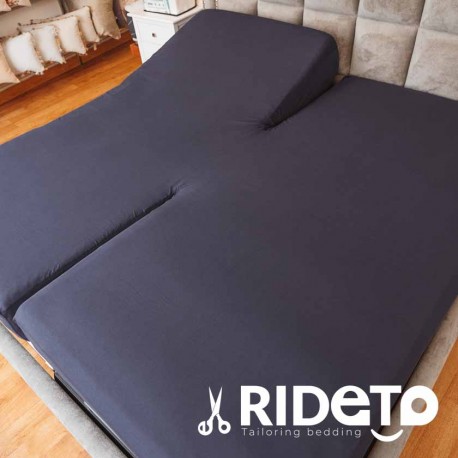 Fitted sheet articulated bed 50% cot. 50% pol. dark blue