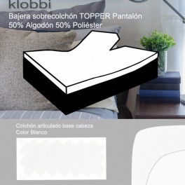 Fitted sheet TOPPER mattress, 50% cot. 50% pol. white