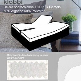 Fitted sheet TOPPER mattress, 50% cot. 50% pol. light grey
