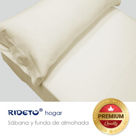 Sheet and pillow Jersey single double bed beige piedra