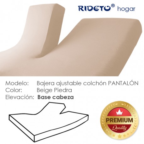 Drap housse pur coton lit électrique "Pantalón" beige pierre