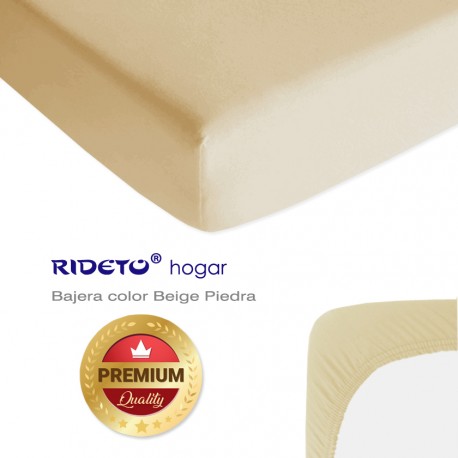 Knit fabric fitted sheet for matress highness to 20 cm beige piedra