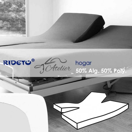 Fitted sheet articulated bed coton and polyester white