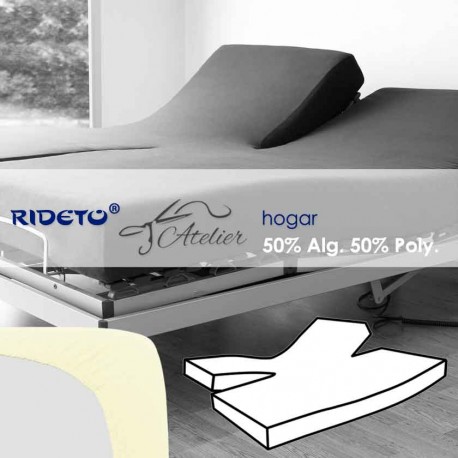 Fitted sheet articulated bed coton and polyester natur