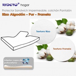Deluxe Protector impermeable Rizo Algodón + Franela PANTALÓN