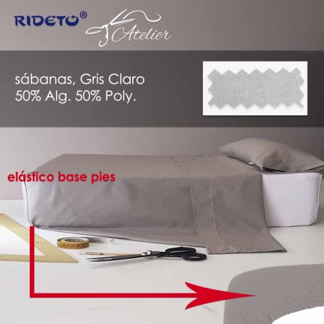 Flat sheet for Trucks bunk beds 50% cotton 50% polyester light grey