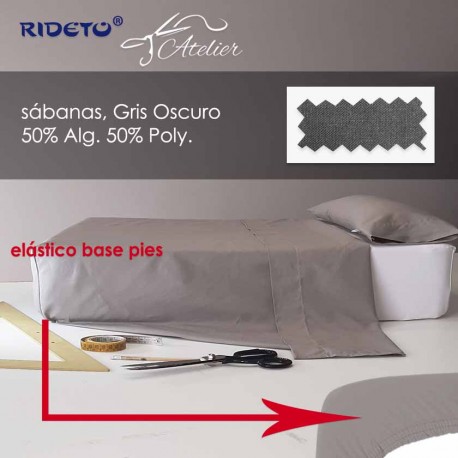 Flat sheet for Trucks bunk beds 50% cotton 50% polyester dark grey