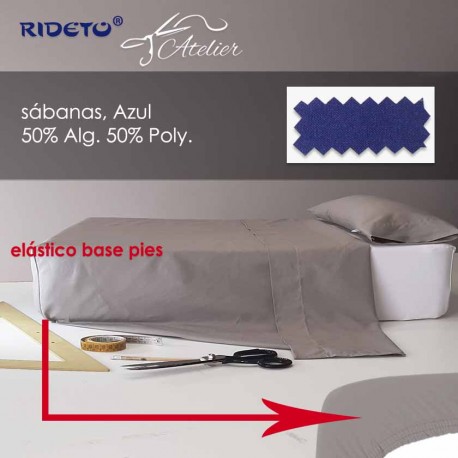 Flat sheet for Trucks bunk beds 50% cotton 50% polyester azul